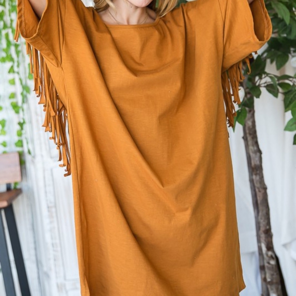 Fringe T-shirt Dress